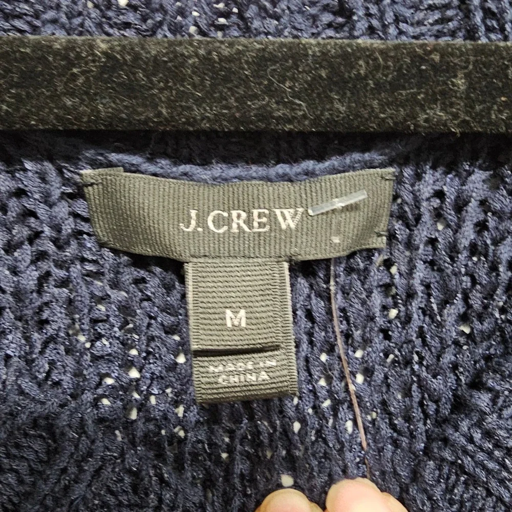 J.Crew Women's Navy Blue Cotton Sleeveless Round Neck Knit Top Size Medium‎